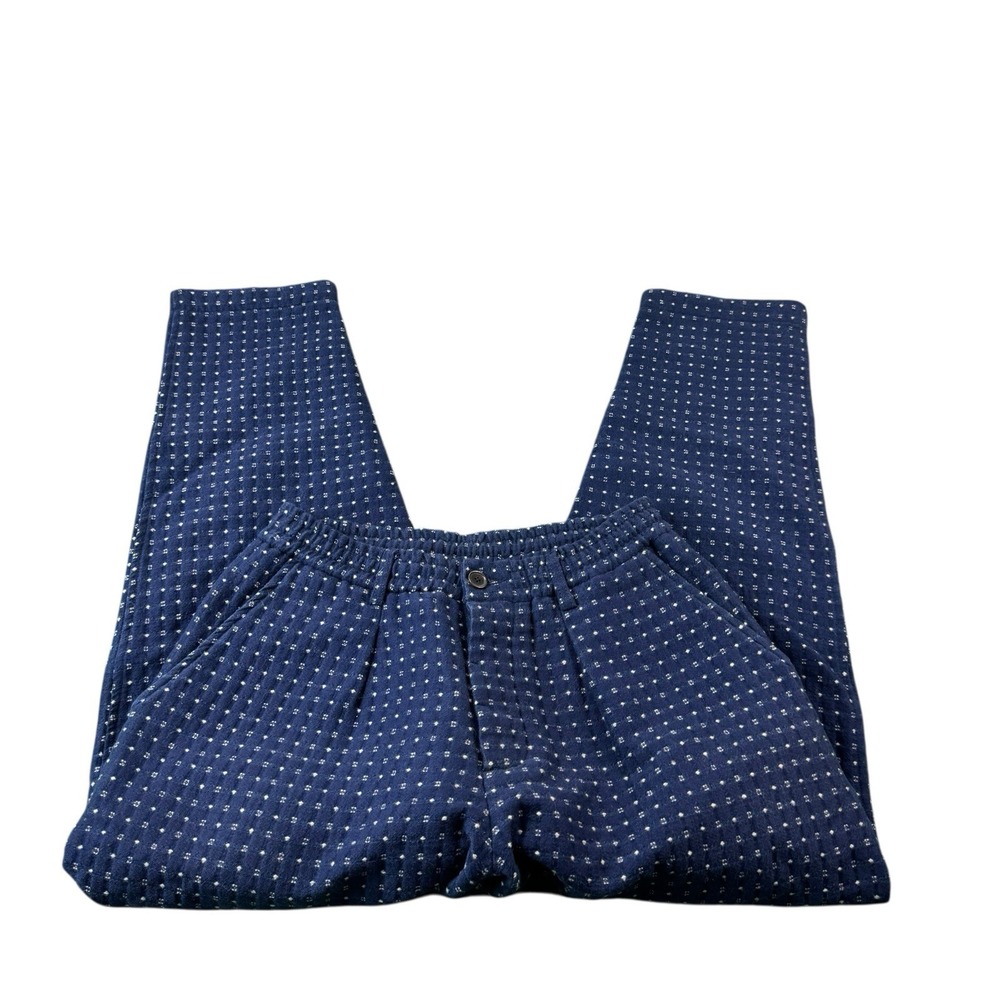 Universal Works Blue Cotton Wool Native Print Blend Men's Trouser Size 30x30